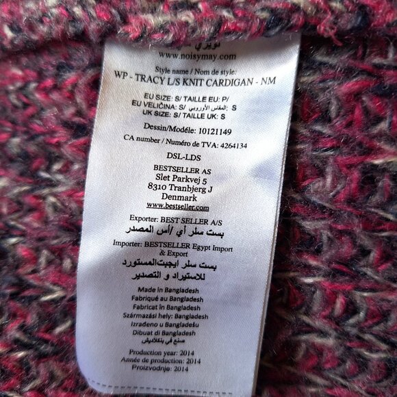 Noisy May Marled Pink Knit Cardigan - Picture 7 of 7